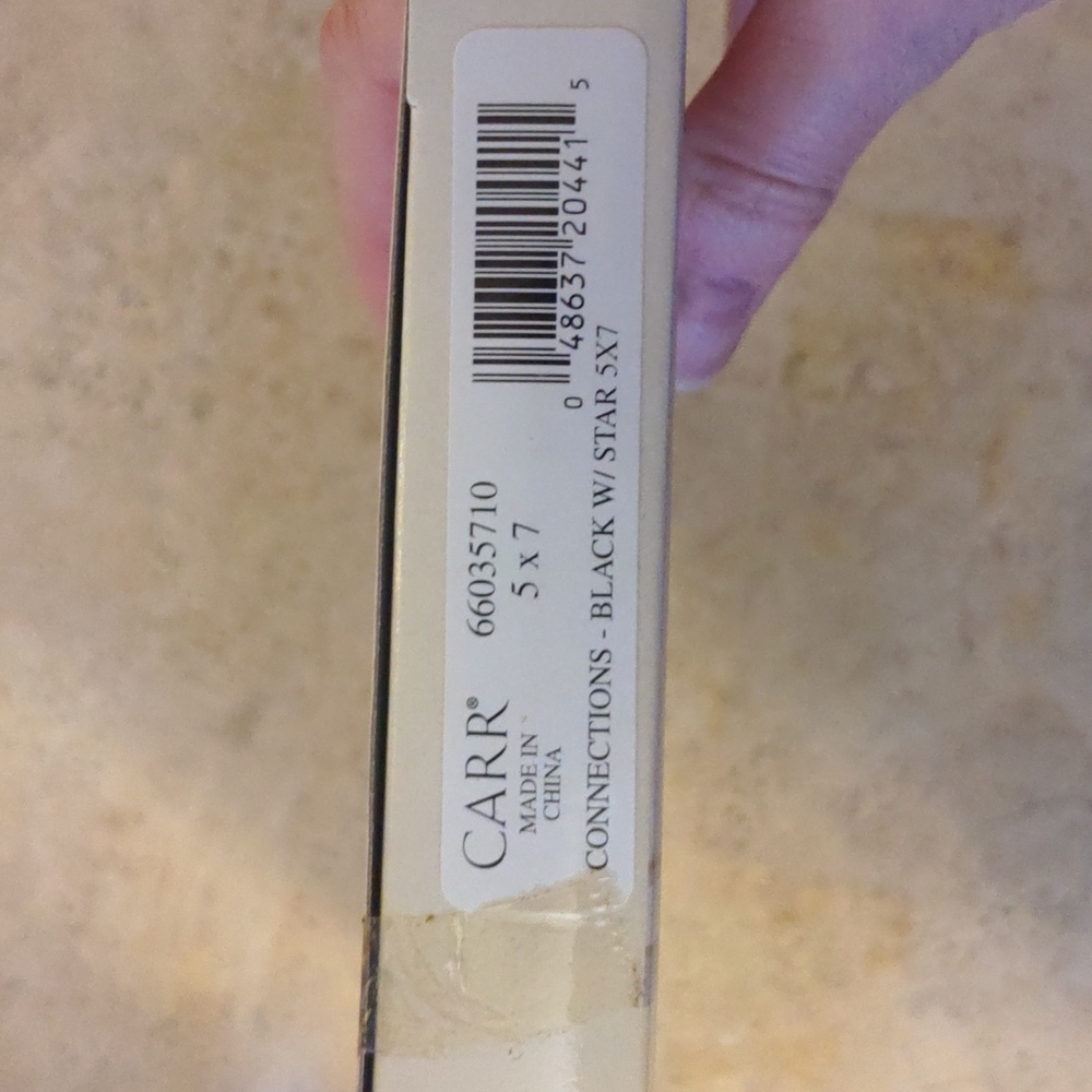 NWT! NIB! Carr Frames 5"x7" Connections Picture Frame Black Wood Gold Star - Picture 8 of 10